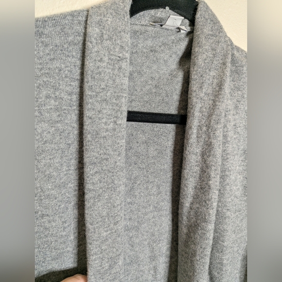 NWOT J. Jill Heather Gray Open Front Cashmere Cardigan Size XL - Picture 3 of 4